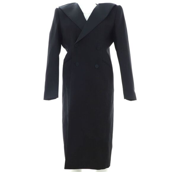 Balenciaga Women's Double Breasted Coat Wool Black - Picture 1 of 4